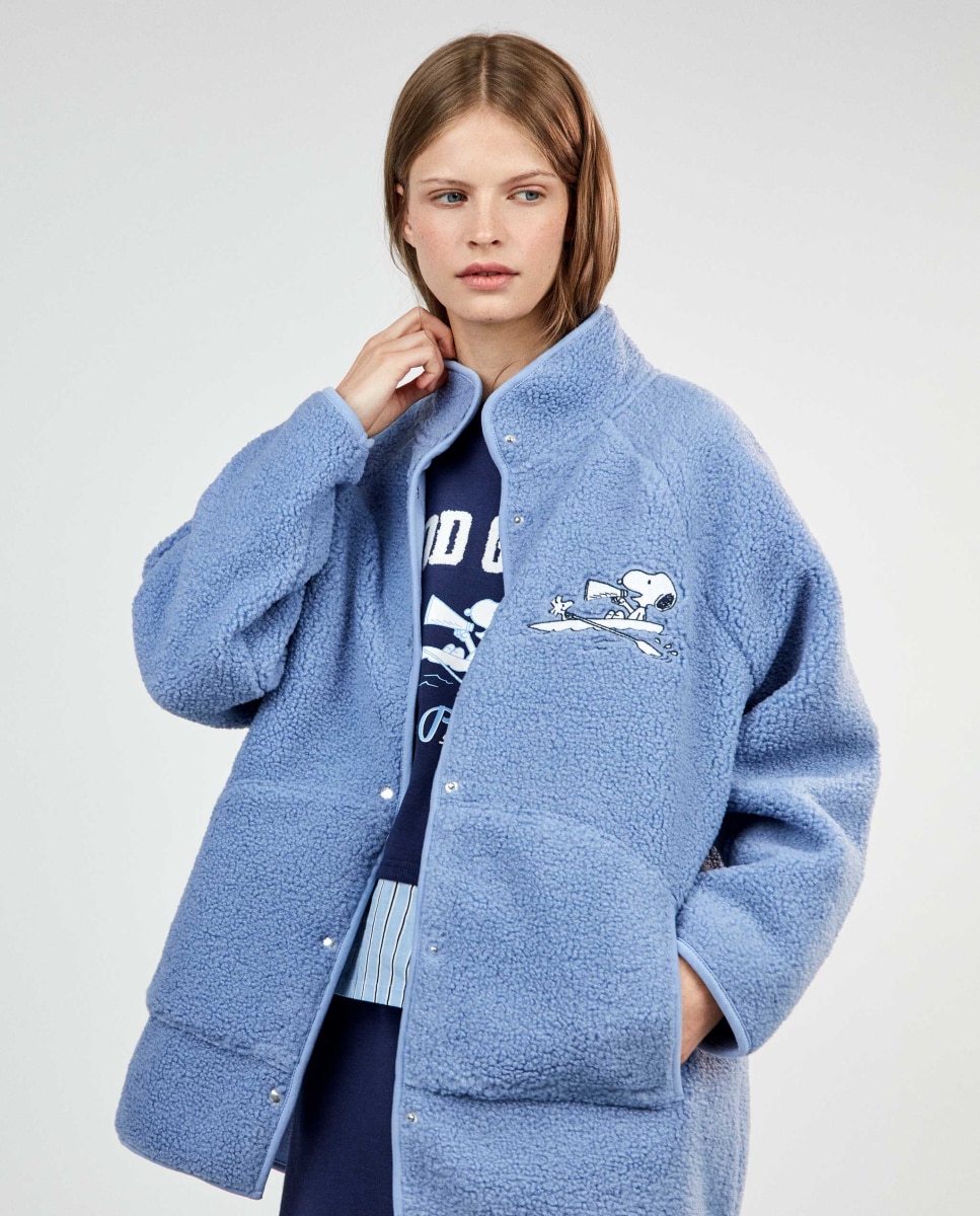 Chaqueta snoopy en felpa perchada - Gisela - Azul Azul-1