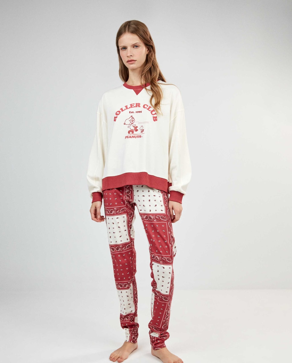 Pijama largo de mujer snoopy - Gisela - Crudo Crudo-1