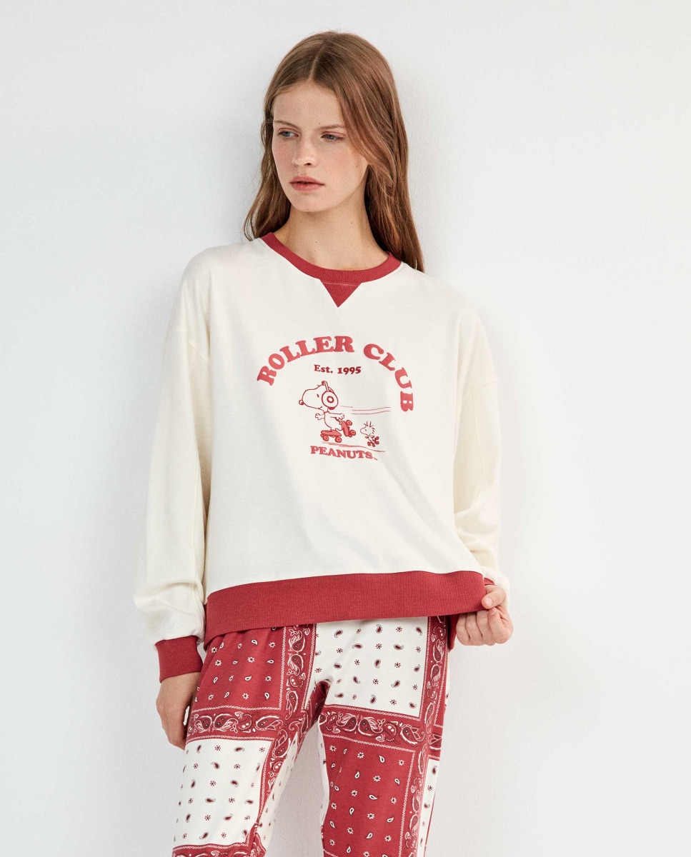 Pijama largo de mujer snoopy - Gisela - Crudo Crudo-3