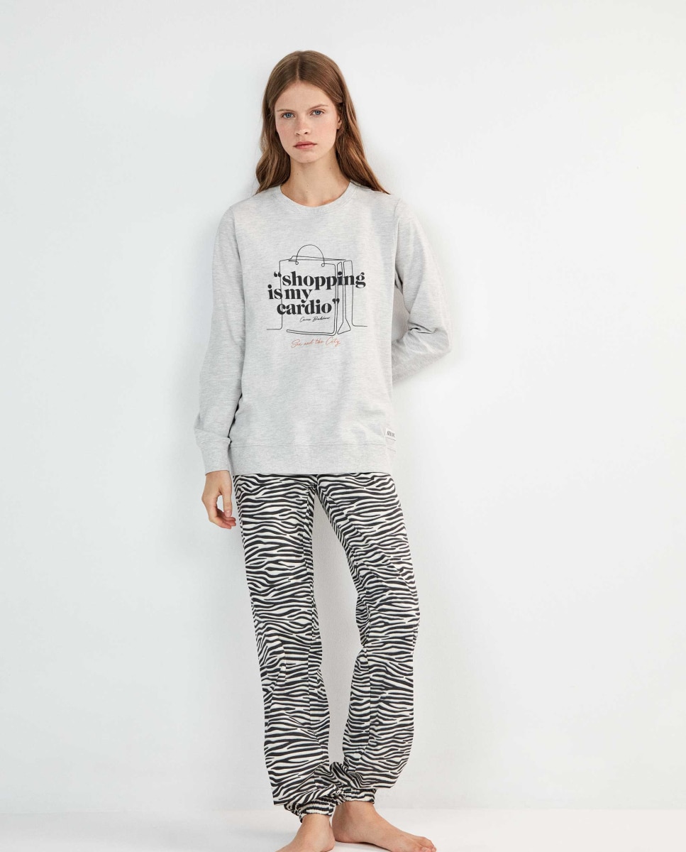 Pijama largo de mujer sex and the city - Gisela - Gris Gris-2