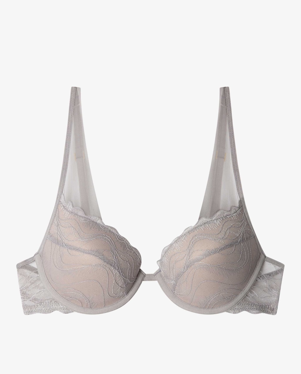 Sujetador push up de mujer - Gisela - Gris Gris-4