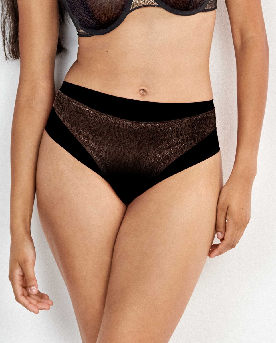 Braguita clásica alta de mujer - Gisela - Negro Negro-1