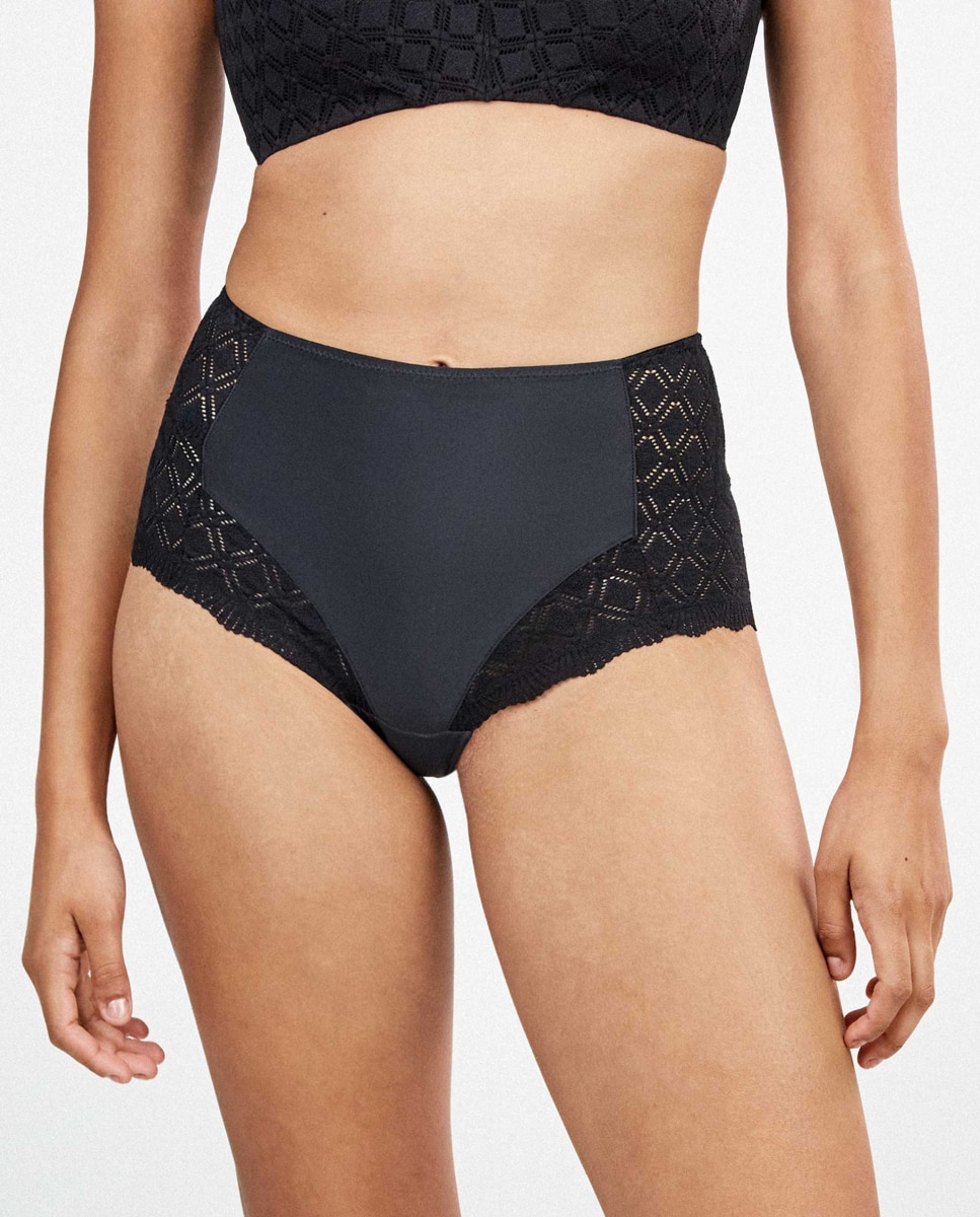 Braguita clásica alta de mujer - Gisela - Negro Negro-2