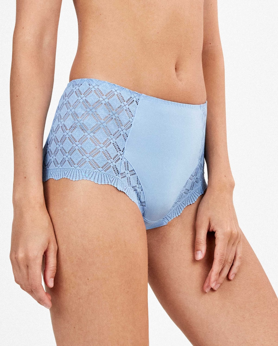 Braguita clásica alta de mujer - Gisela - Azul celeste Azul celeste-2