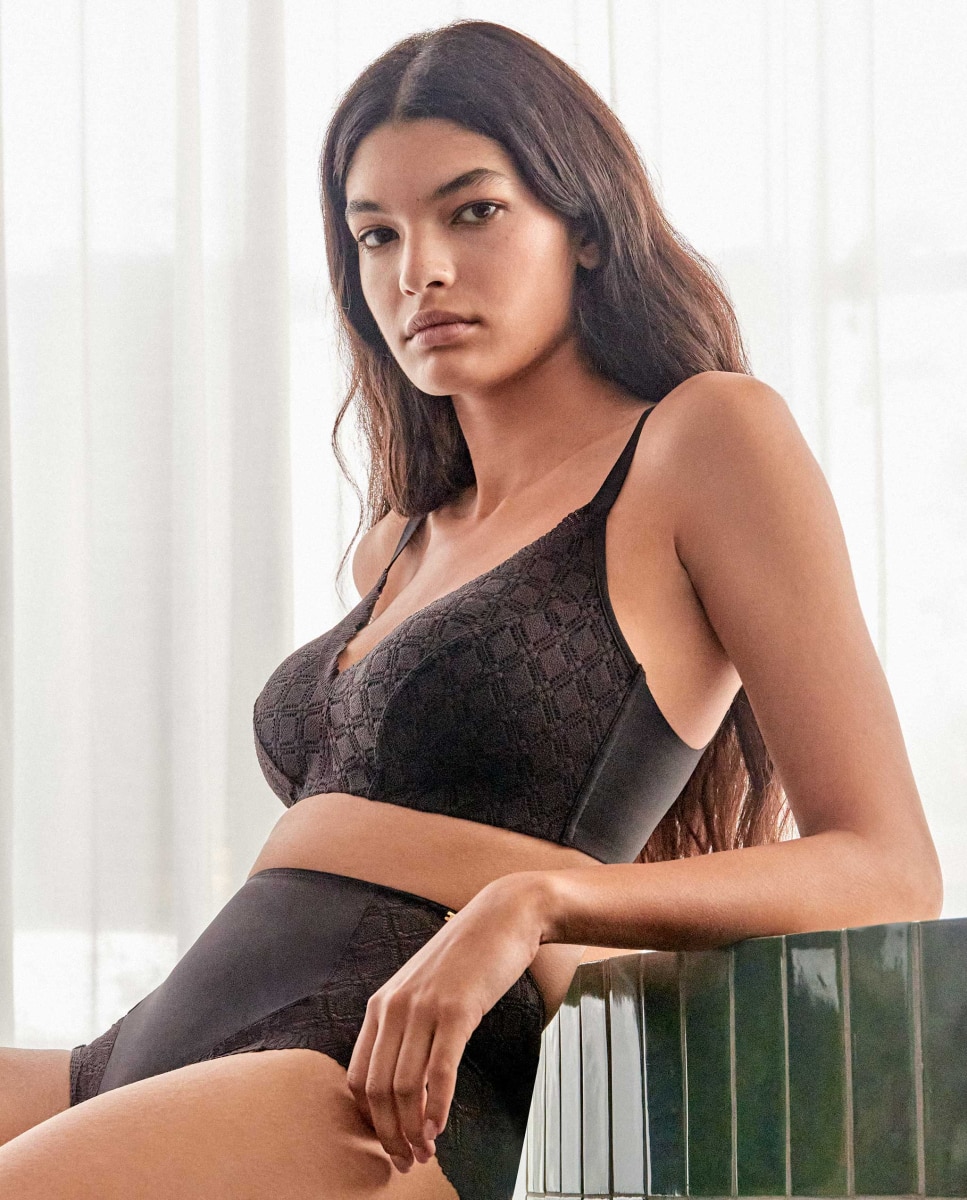 Sujetador capacidad de mujer sin aro - Gisela - Negro Negro-1