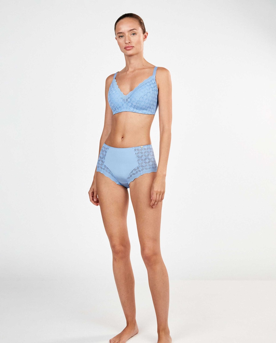 Sujetador capacidad de mujer sin aro - Gisela - Azul celeste Azul celeste-5