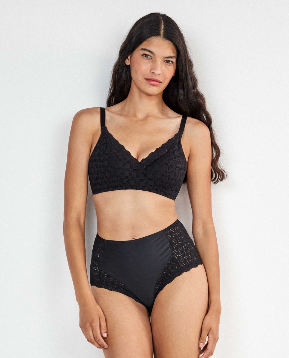 Sujetador capacidad de mujer sin aro - Gisela - Negro Negro-3
