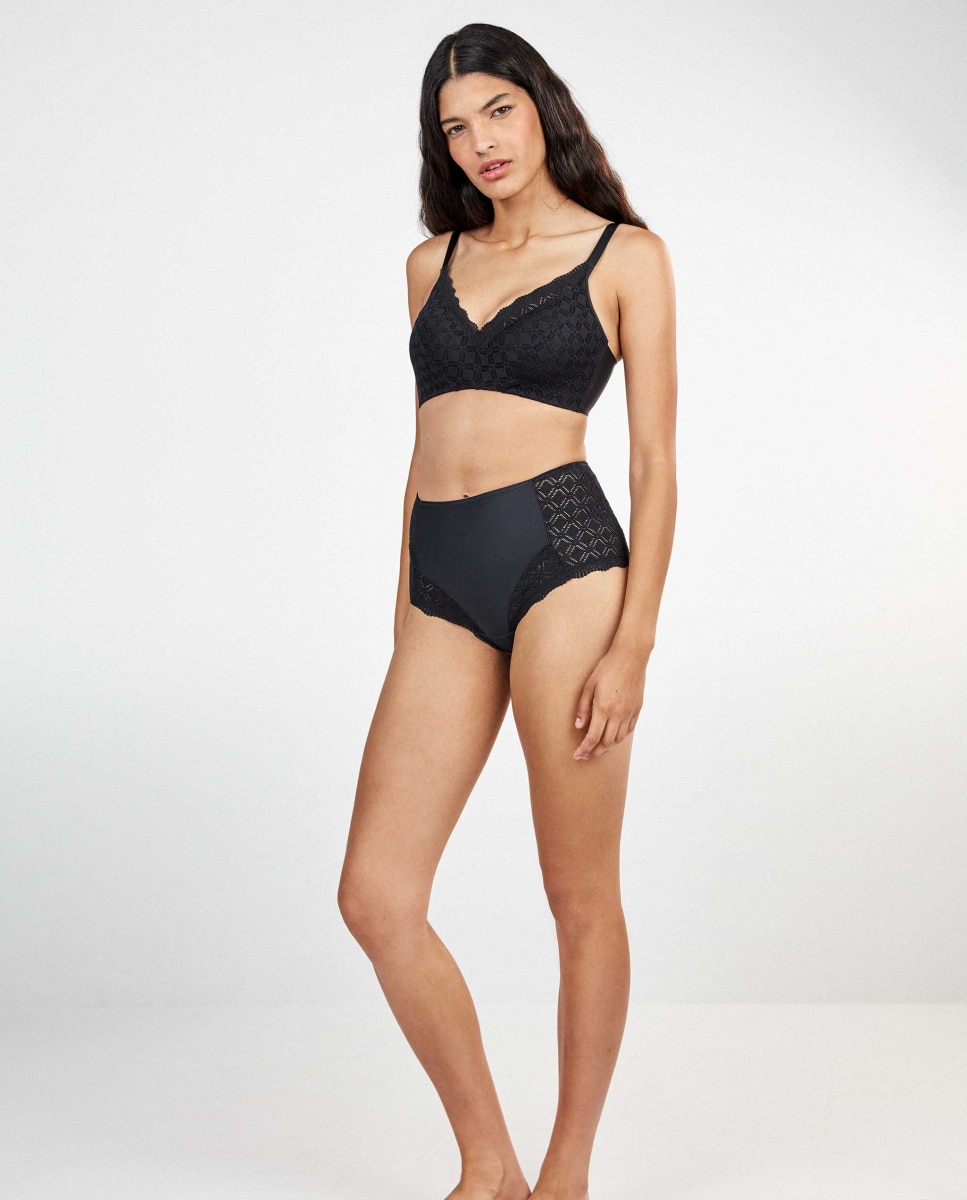 Sujetador capacidad de mujer sin aro - Gisela - Negro Negro-4
