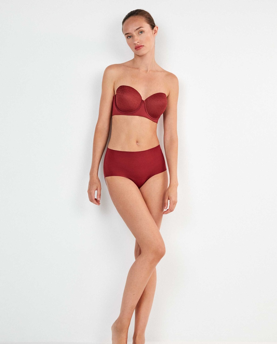 Sujetador capacidad de mujer bandeau desmontable - Gisela - Granate Granate-3