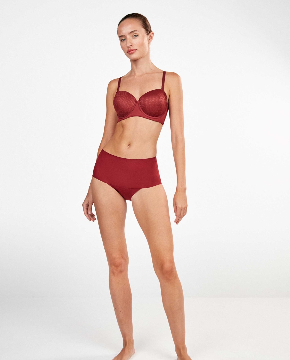 Sujetador capacidad de mujer bandeau desmontable - Gisela - Granate Granate-4