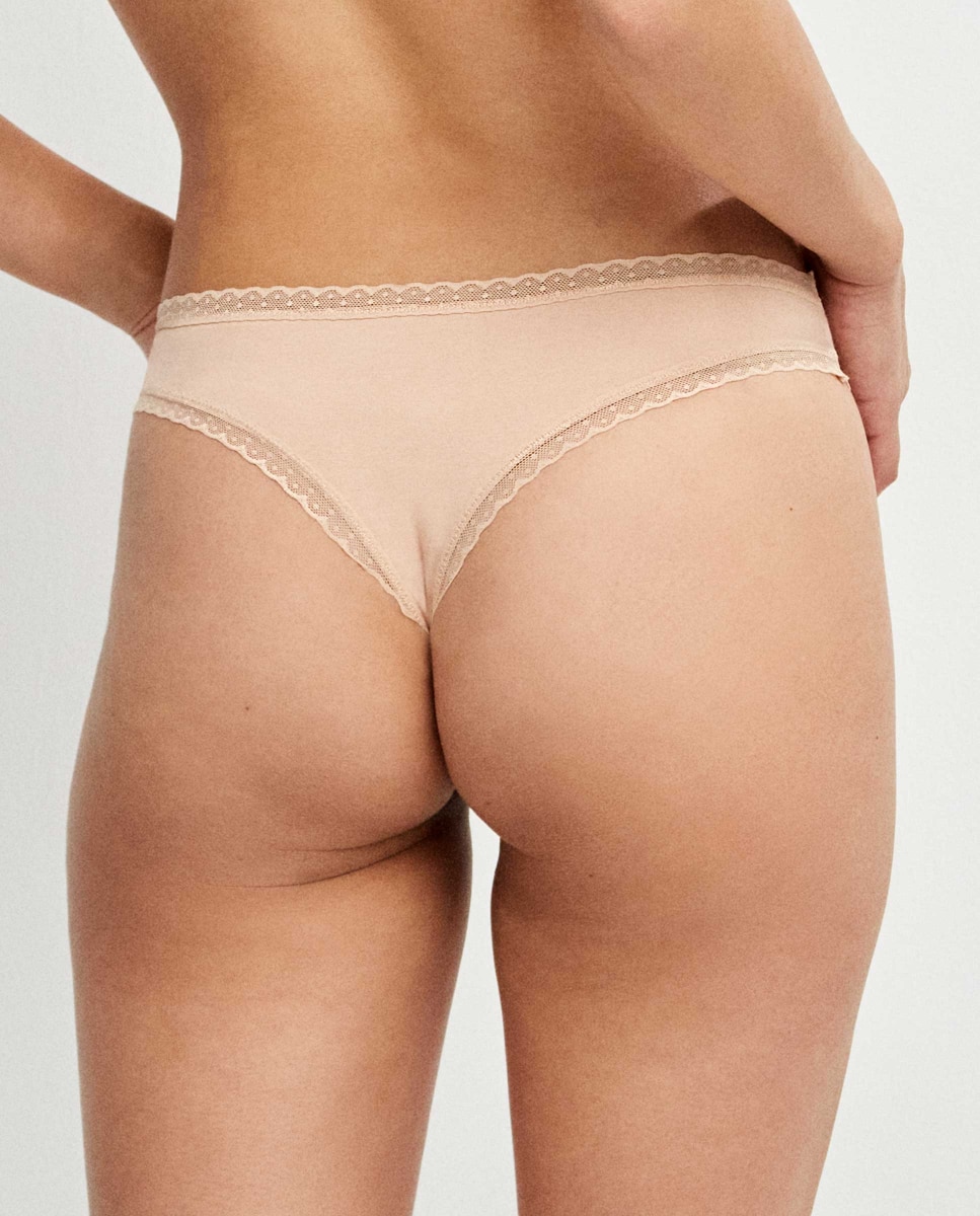 Braguita brasileña de mujer de algodón con detalle de plumetti - Gisela - Piel Piel-4
