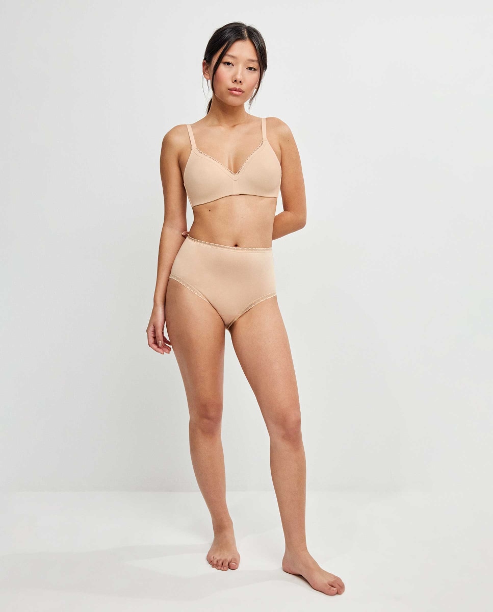 Braguita alta de mujer con algodón y detalle de plumetti - Gisela - Piel Piel-3