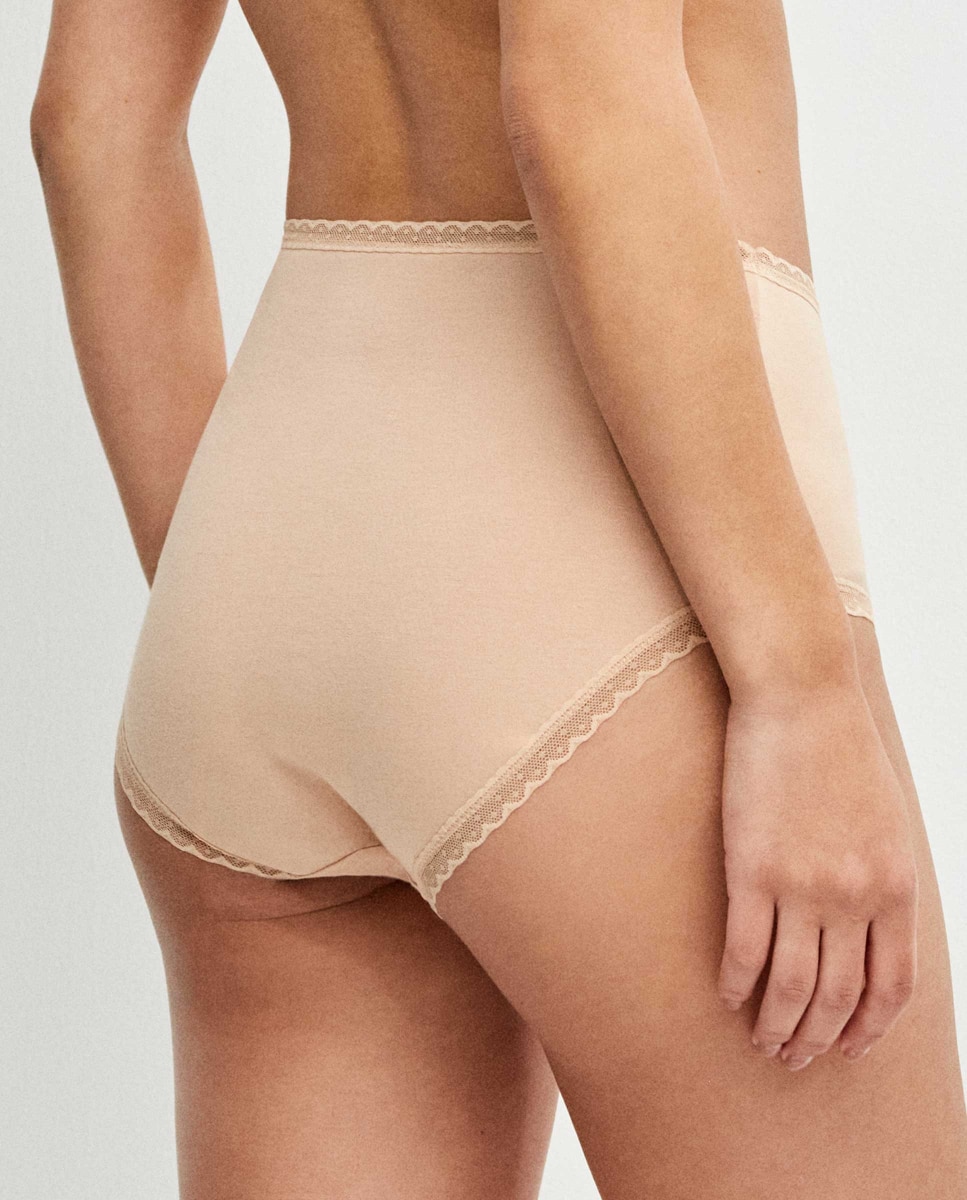 Braguita alta de mujer con algodón y detalle de plumetti - Gisela - Piel Piel-4