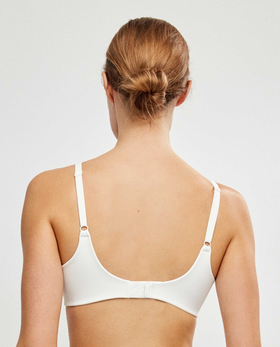Sujetador capacidad de mujer efecto reductor con aro y foam, de microfibra - Gisela - Blanco Blanco-3