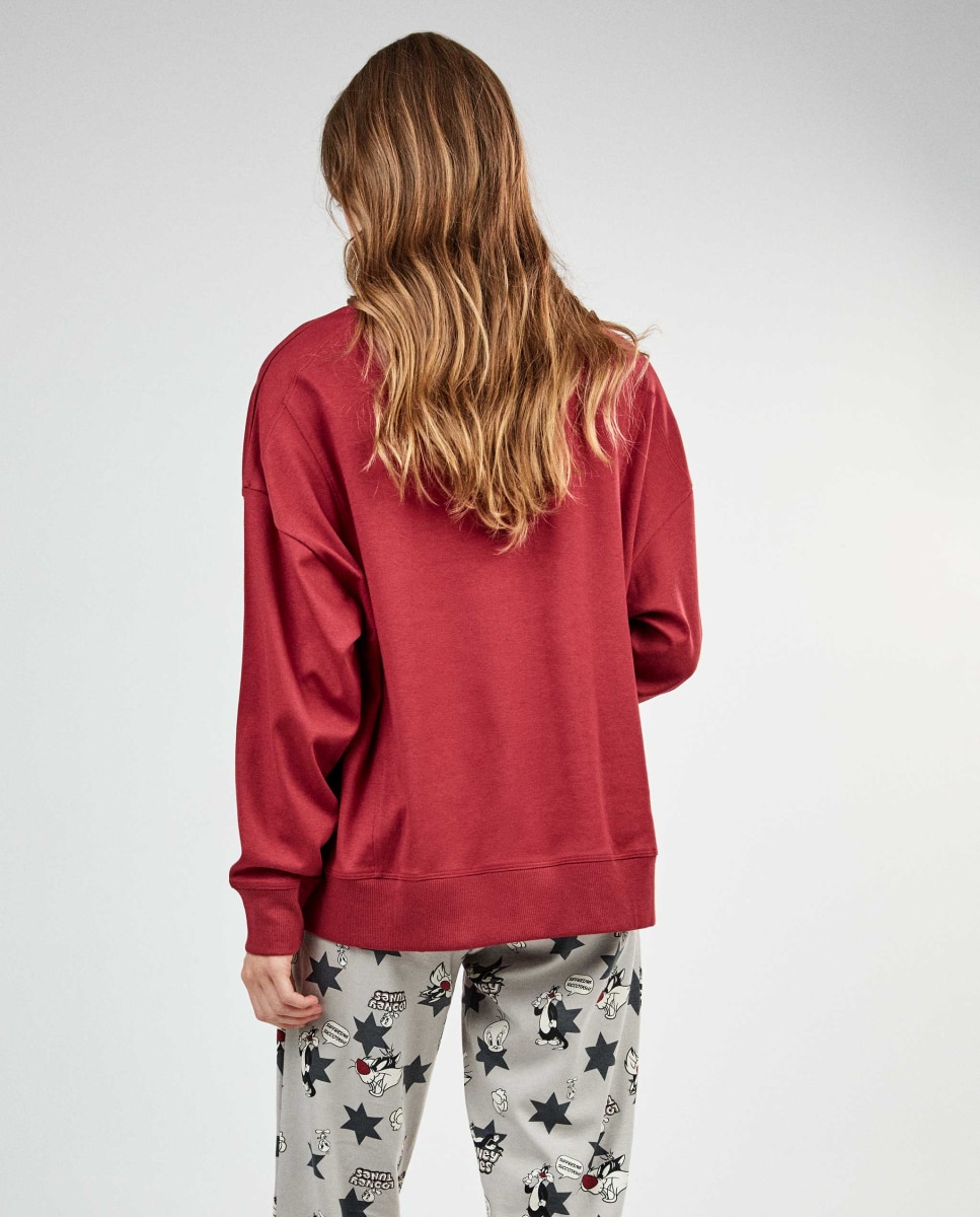 Pijama largo de mujer looney tunes tweety - Gisela - Granate Granate-5