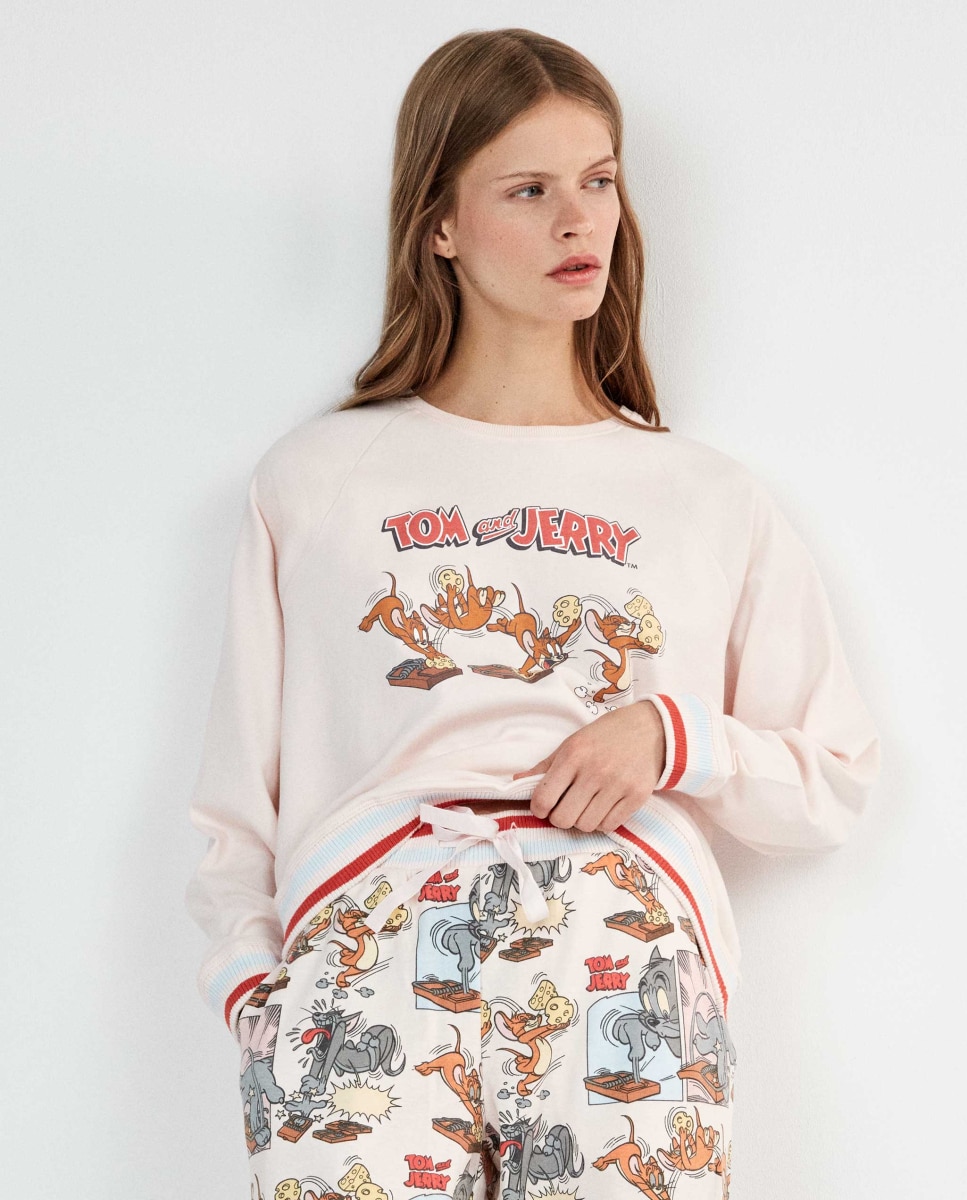 Pijama largo de mujer tom and jerry - Gisela - Rosa Rosa-2