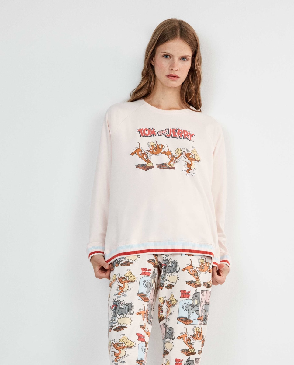 Pijama largo de mujer tom and jerry - Gisela - Rosa Rosa-3