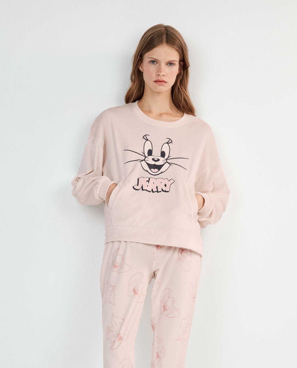 Pijama largo de mujer tom and jerry - Gisela - Rosa Rosa-3