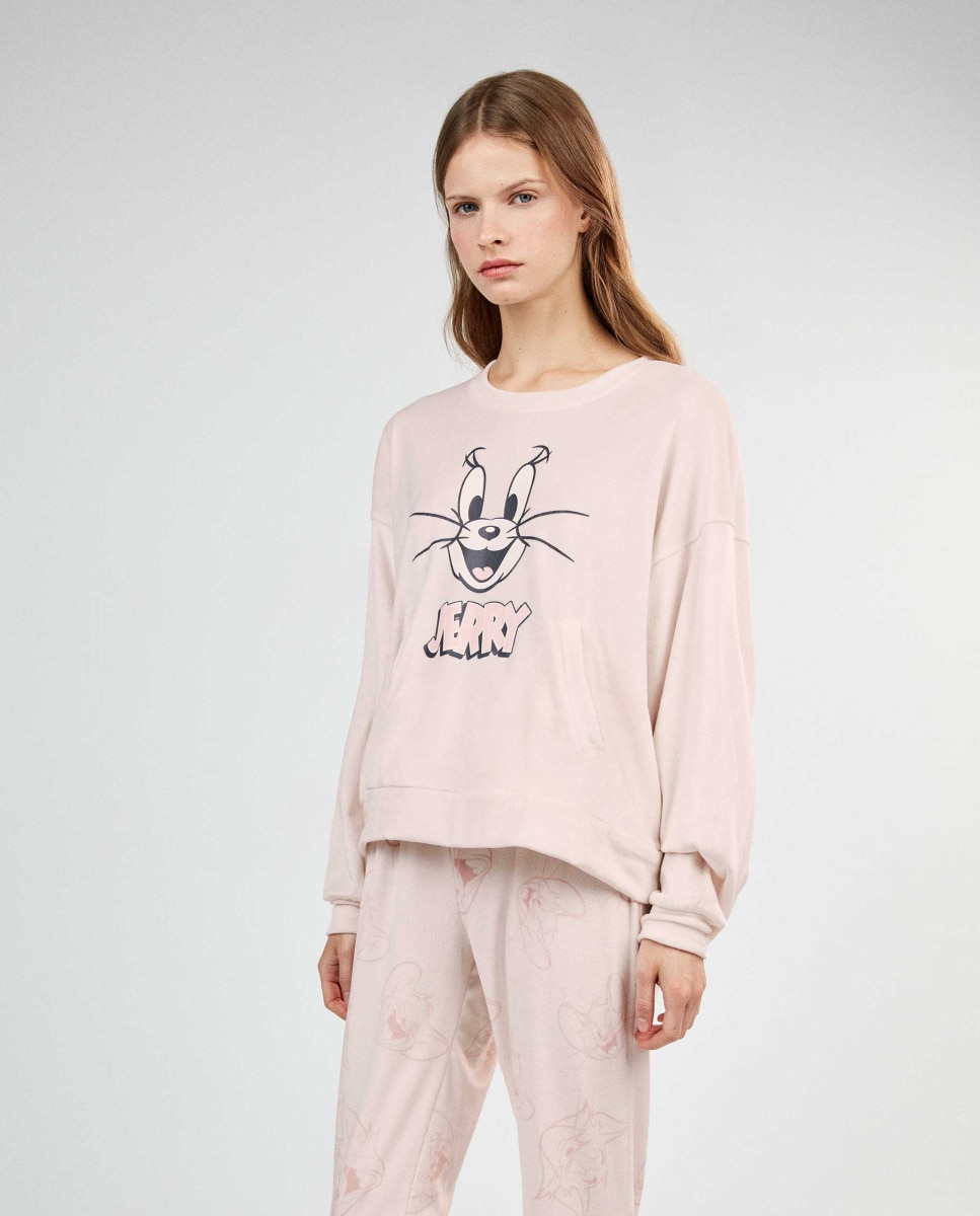 Pijama largo de mujer tom and jerry - Gisela - Rosa Rosa-4