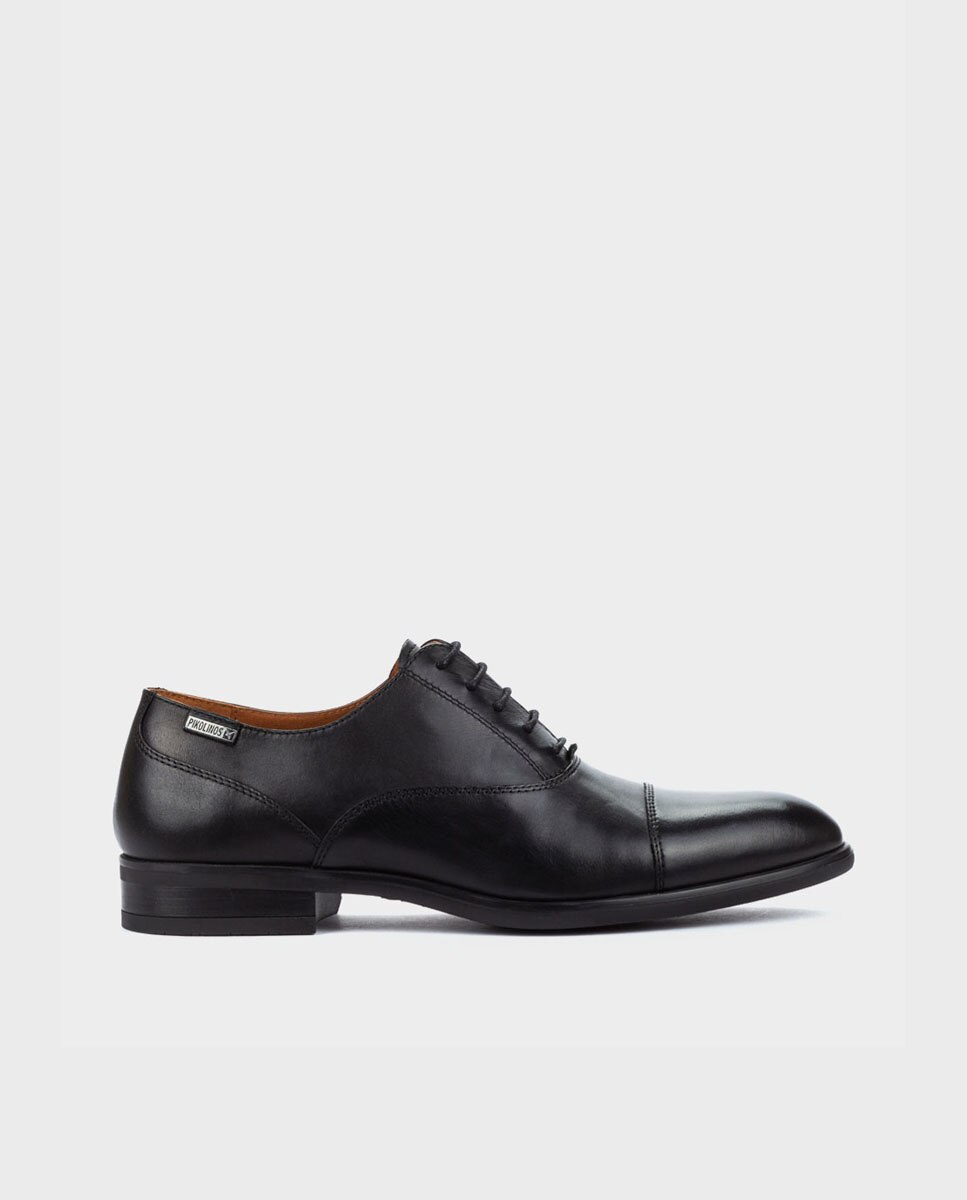 Zapatos de cordones de hombre de piel con plantilla extraíble - Pikolinos - Negro Negro-1