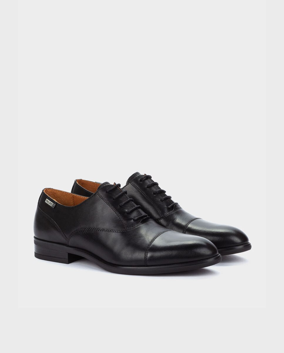 Zapatos de cordones de hombre de piel con plantilla extraíble - Pikolinos - Negro Negro-3