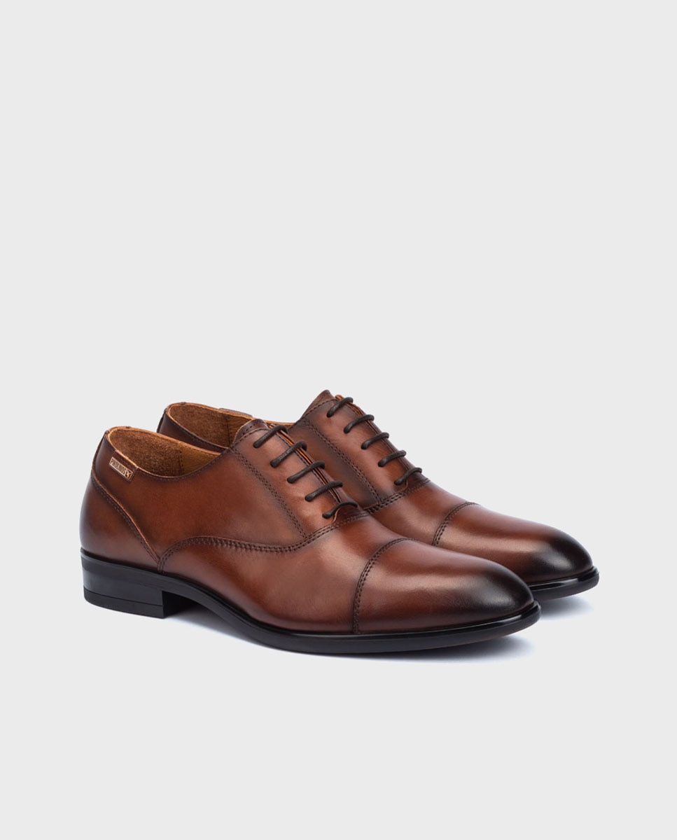 Zapatos de cordones de hombre de piel con plantilla extraíble - Pikolinos - Marrón Marrón-3