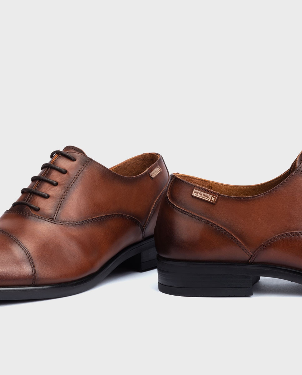 Zapatos de cordones de hombre de piel con plantilla extraíble - Pikolinos - Marrón Marrón-4