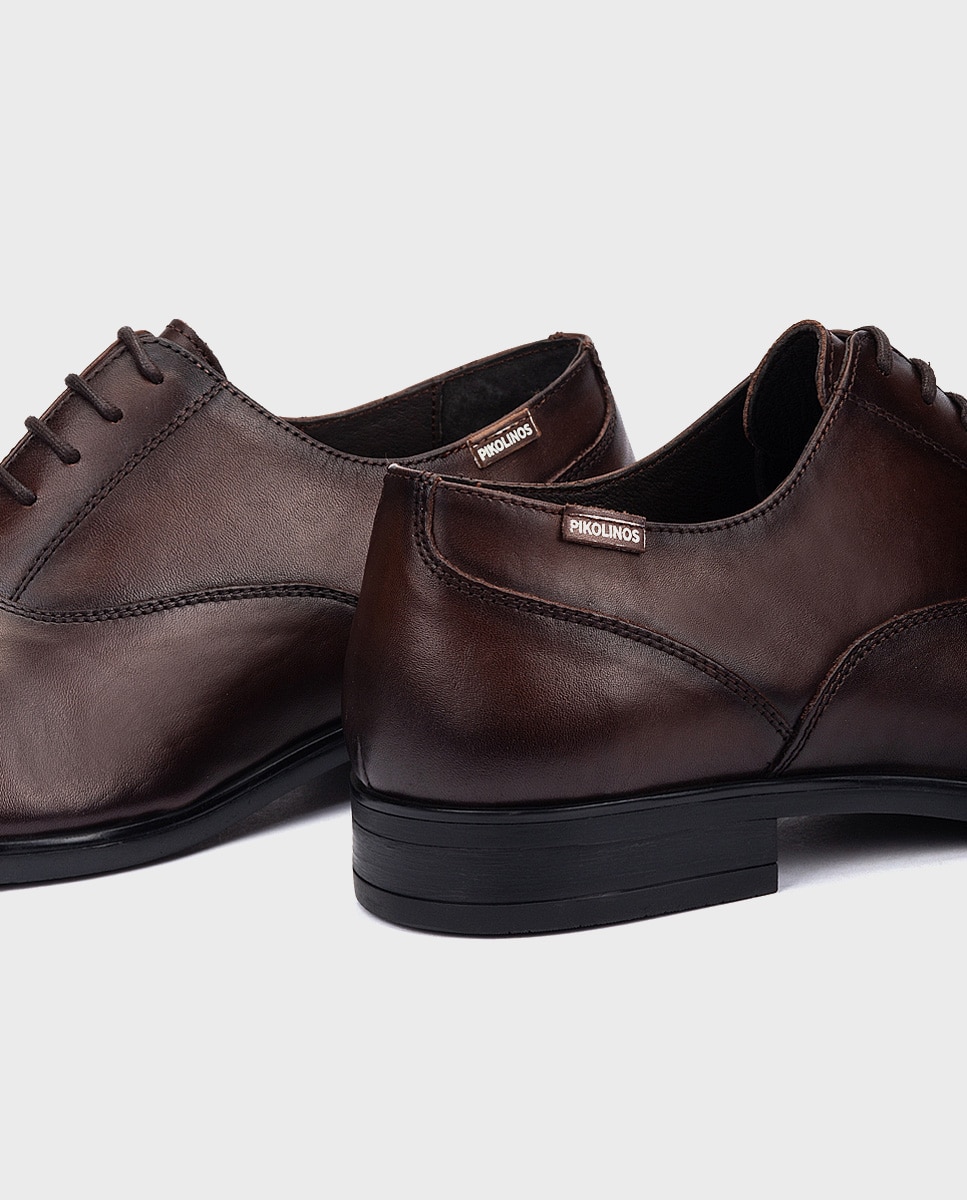 Zapatos de cordones de hombre de piel con plantilla extraíble - Pikolinos - Marrón oscuro Marrón oscuro-4