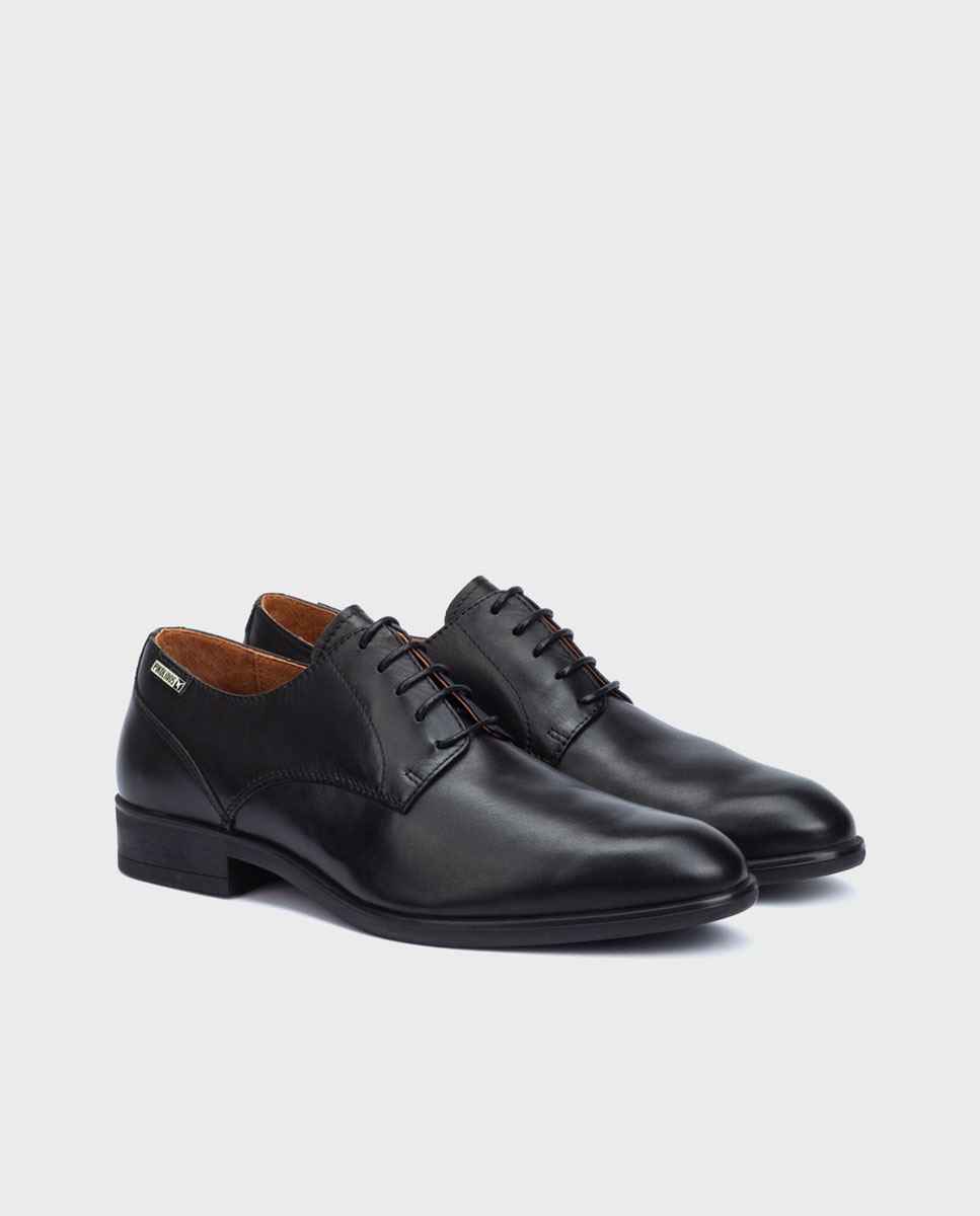 Zapatos de cordones de hombre de piel con plantilla extraíble - Pikolinos - Negro Negro-3