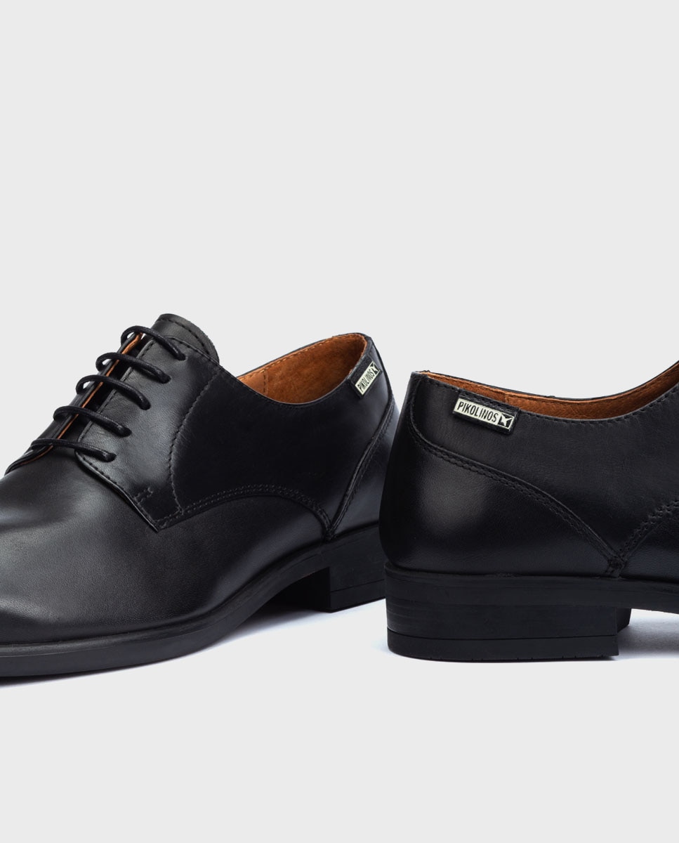 Zapatos de cordones de hombre de piel con plantilla extraíble - Pikolinos - Negro Negro-4