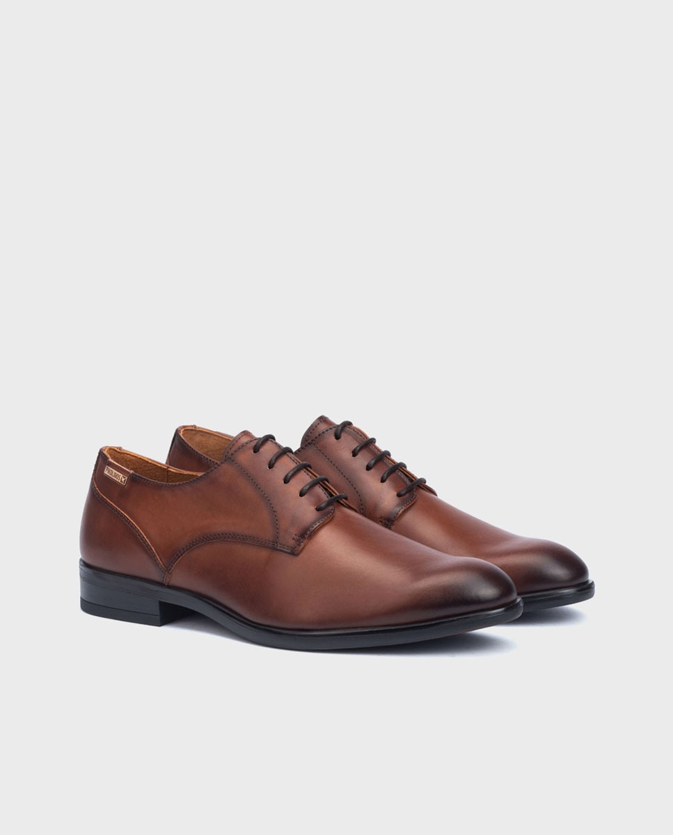 Zapatos de cordones de hombre de piel con plantilla extraíble - Pikolinos - Marrón Marrón-3