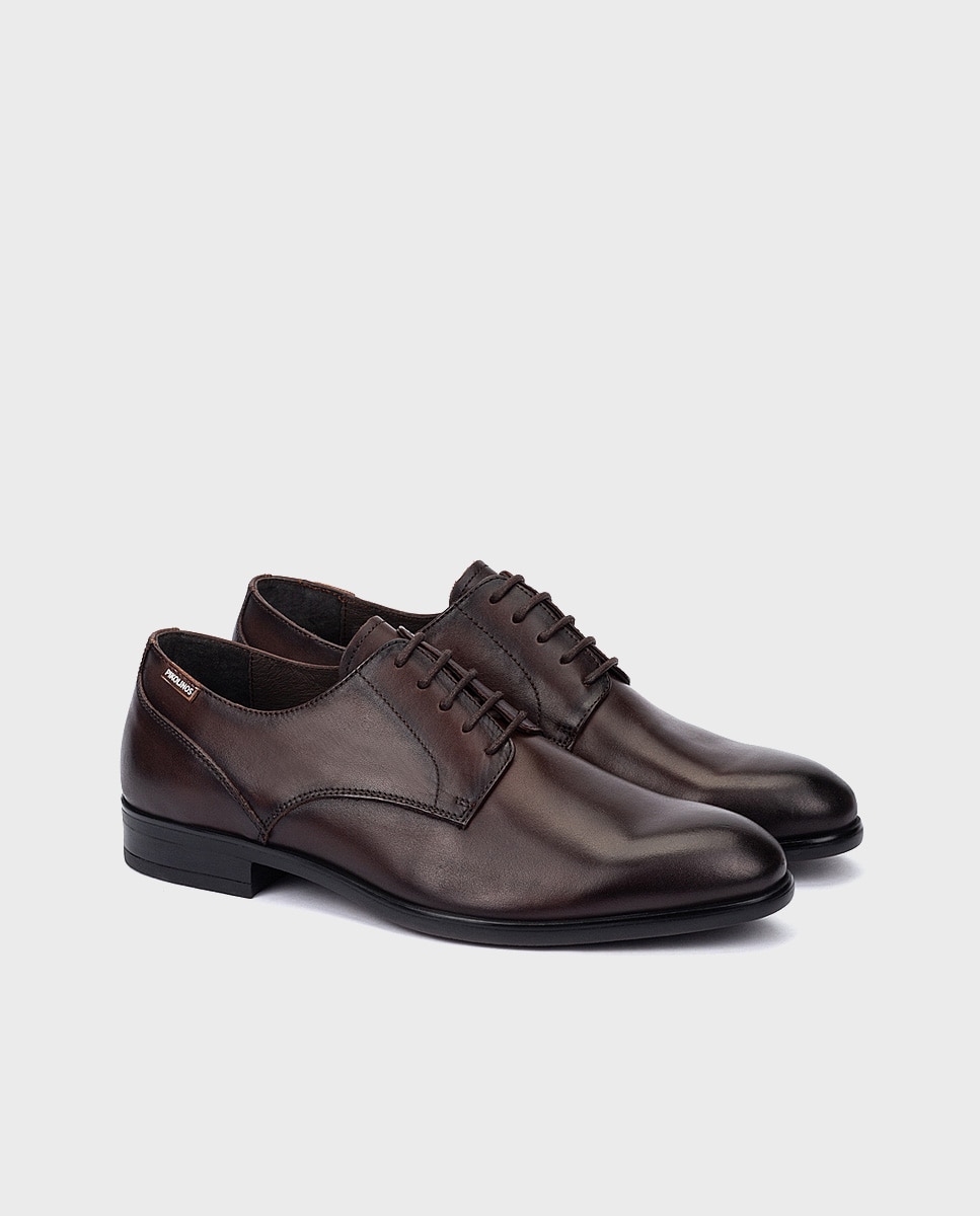 Zapatos de cordones de hombre de piel con plantilla extraíble - Pikolinos - Marrón oscuro Marrón oscuro-3