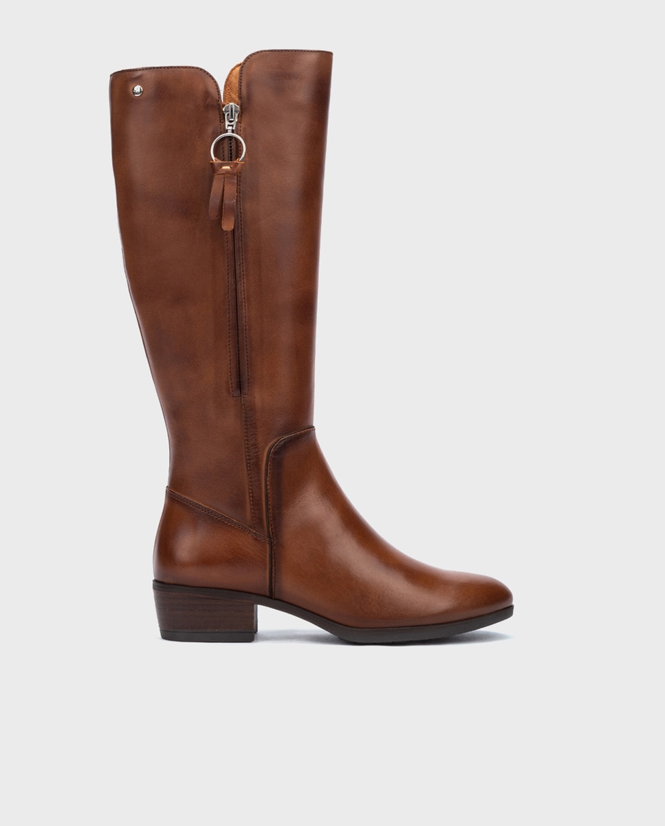 Imagen 0 de Botas de mujer de piel con cremallera Marrón