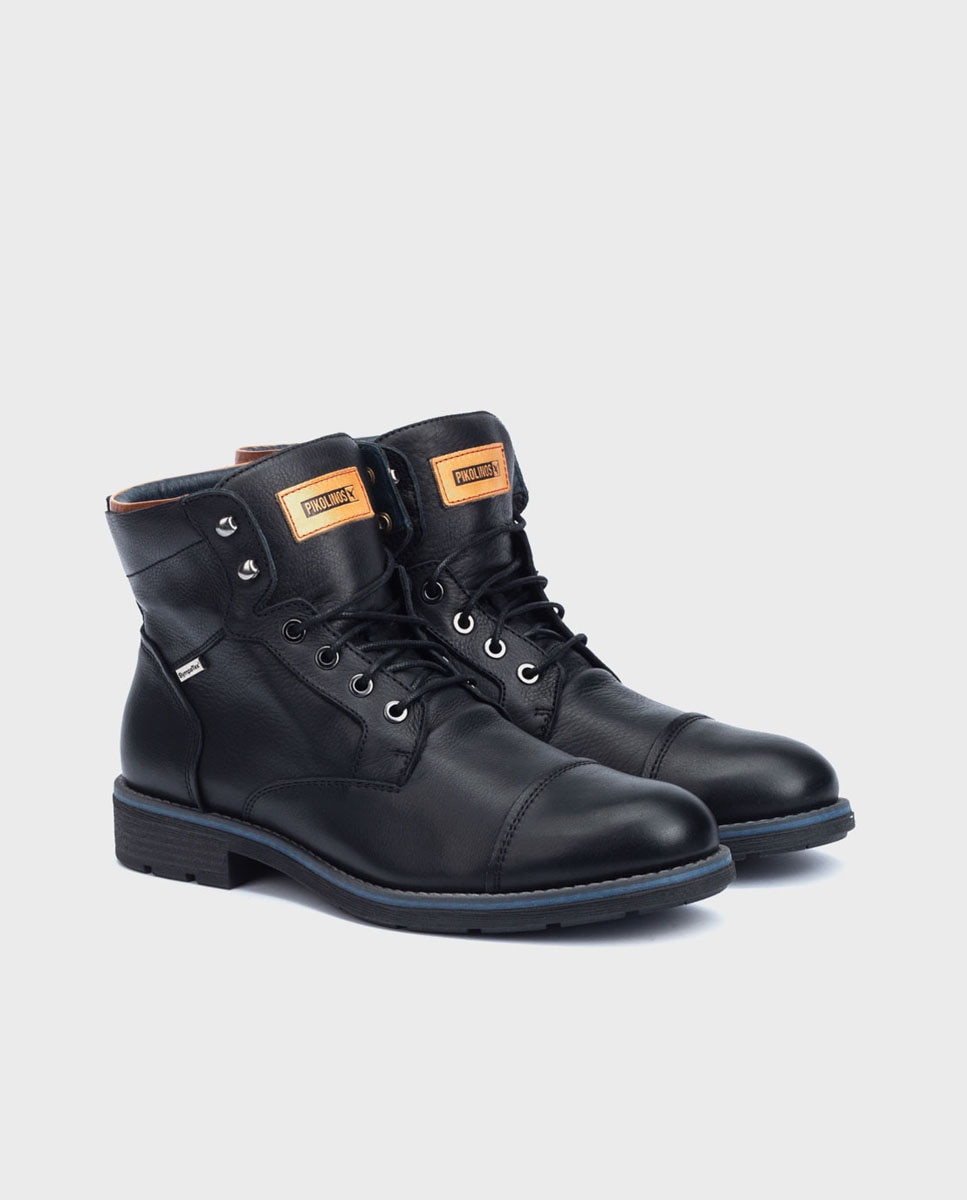 Imagen 2 de Botines de hombre de piel con plantilla extraíble y protección Sympatex - Negro Negro
