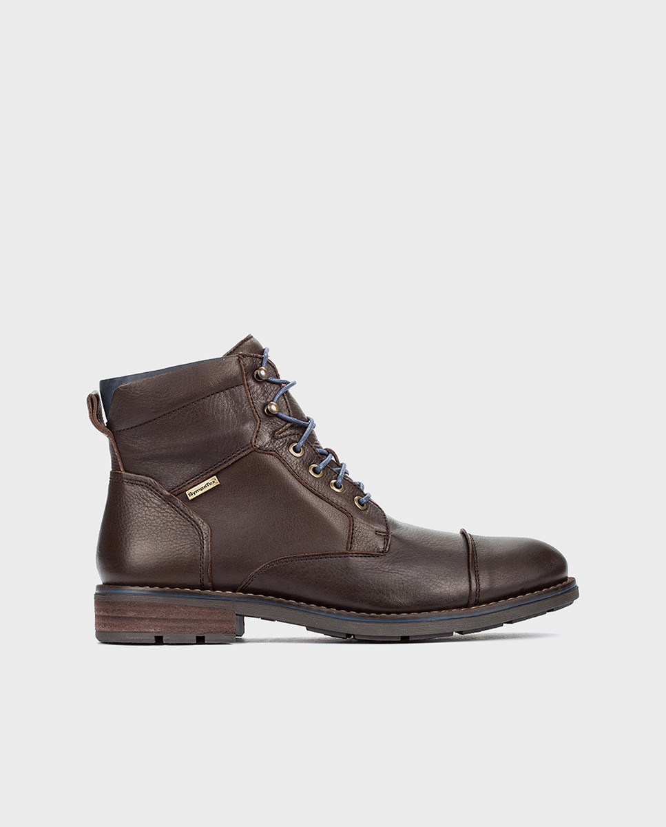 Imagen 1 de Botines de hombre de piel con plantilla extraíble y protección Sympatex - Marrón oscuro Marrón oscuro