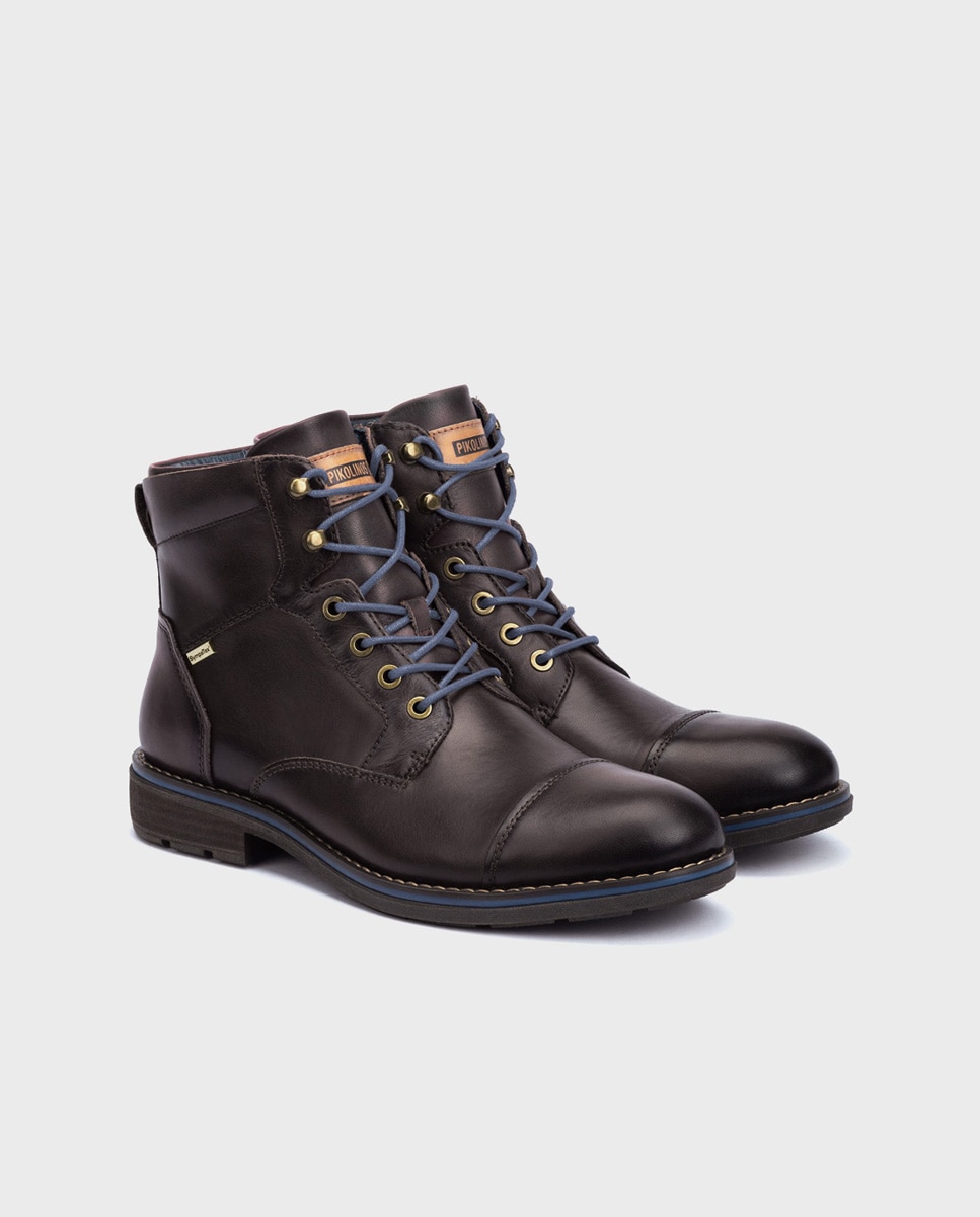 Imagen 2 de Botines de hombre de piel con plantilla extraíble y protección Sympatex - Marrón oscuro Marrón oscuro