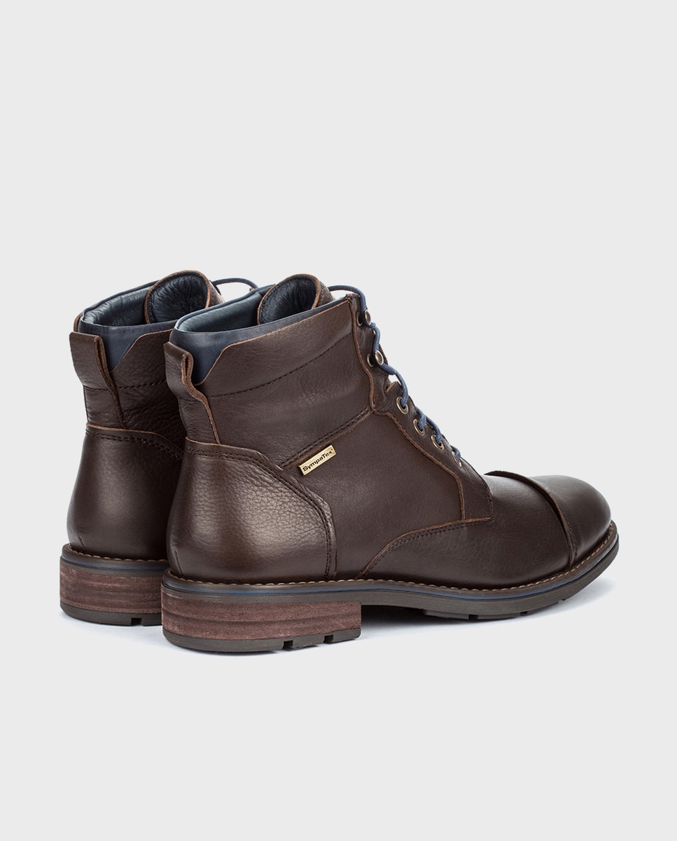 Imagen 3 de Botines de hombre de piel con plantilla extraíble y protección Sympatex - Marrón oscuro Marrón oscuro