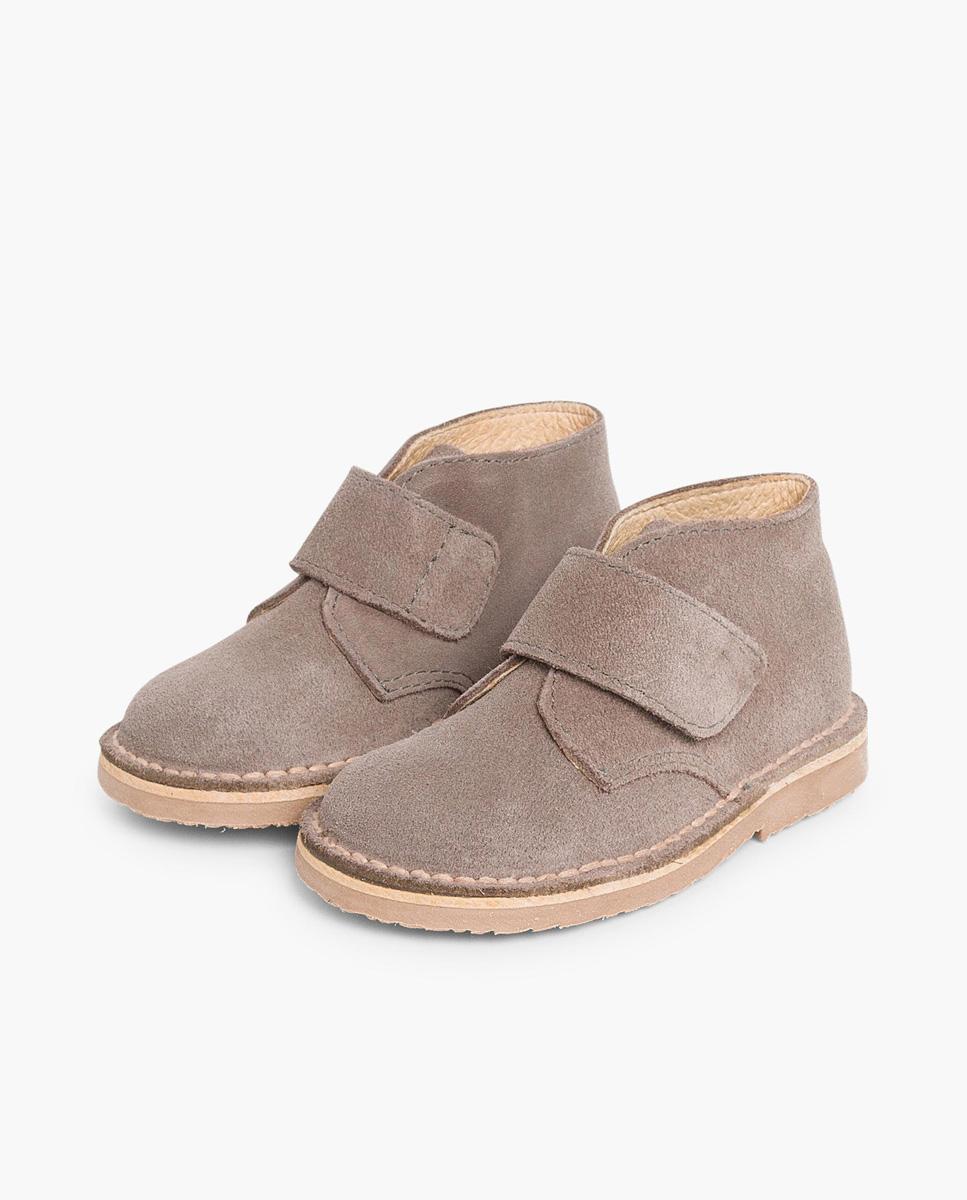 Botas de Bebé Niño Botas Safari tira adherente - Pisamonas - Gris Gris-4