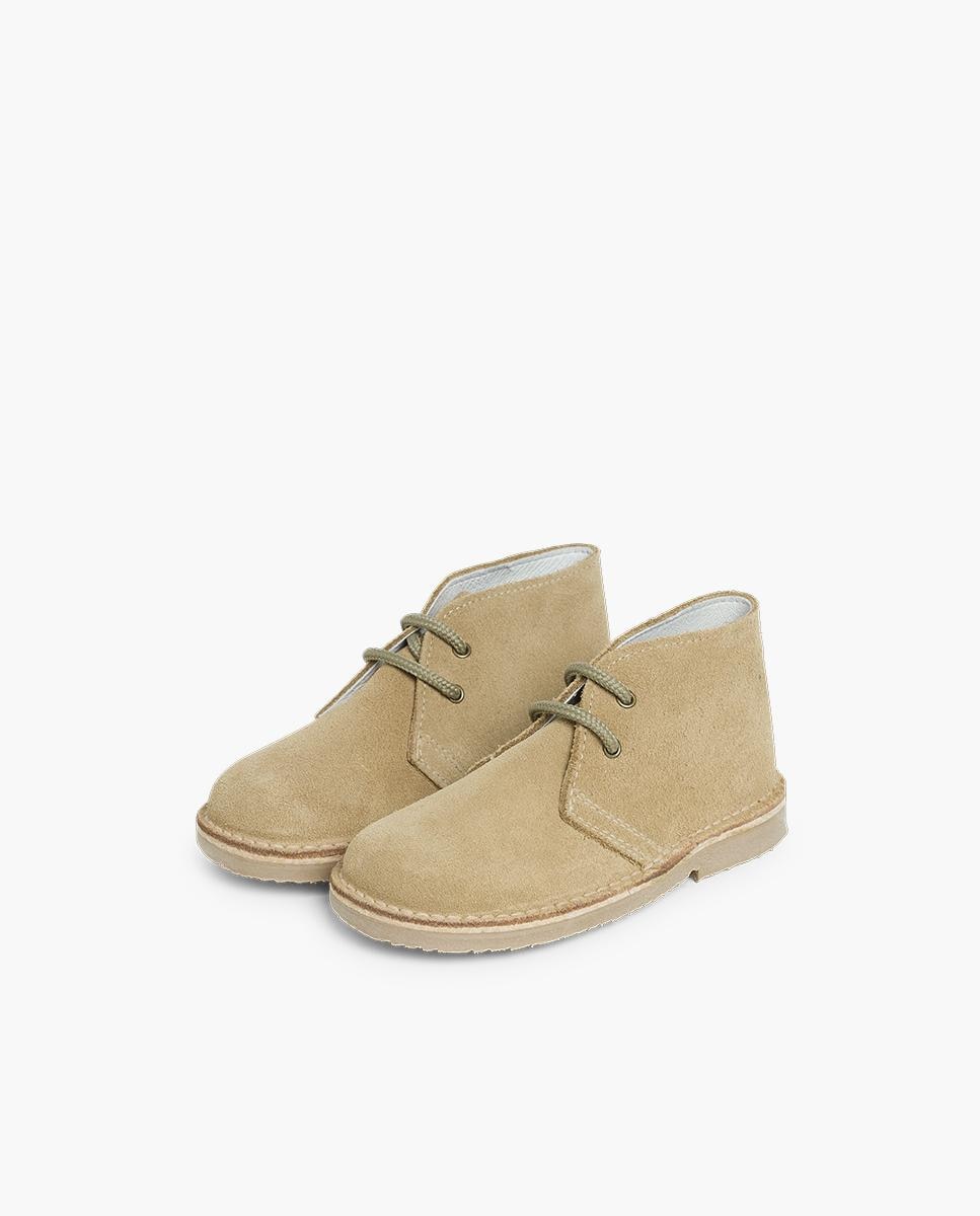 Botas de niños estilo safari cordones - Pisamonas - Beige Beige-4