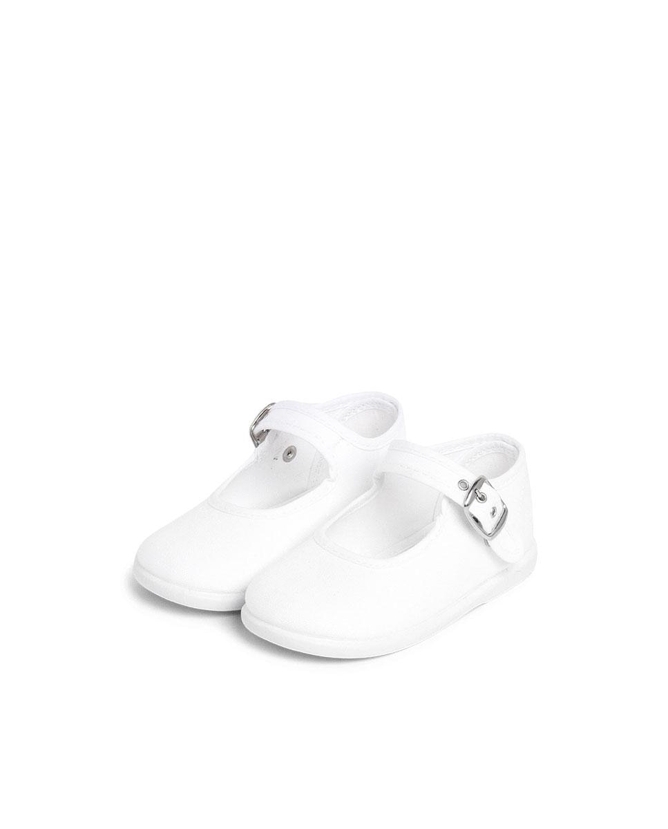 Imagen 4 de Merceditas de bebé tela hebilla - Blanco Blanco