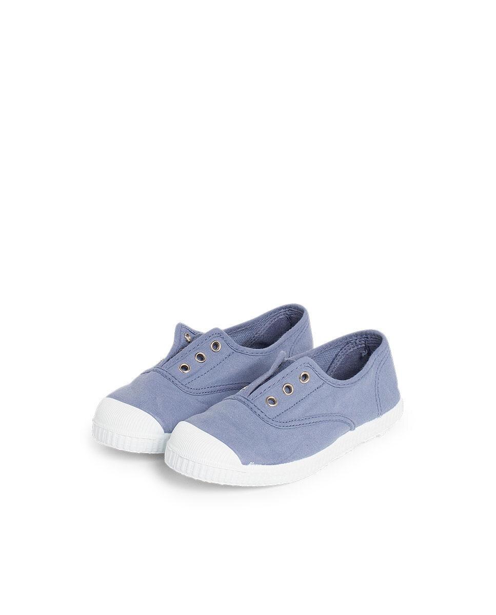 Zapatillas Lona Punta Goma Sin Cordones en rosa - Pisamonas - Azul Azul-4