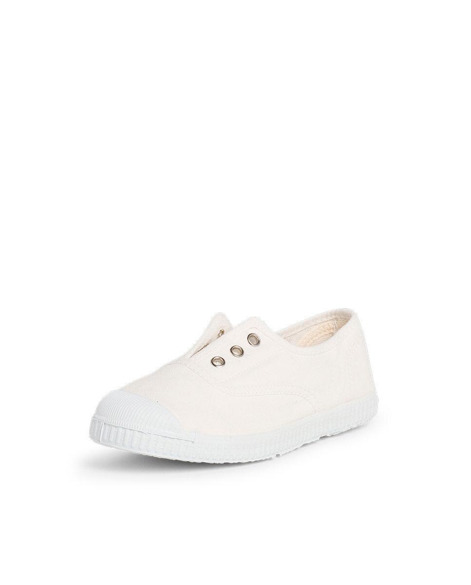 Zapatillas Lona Punta Goma Sin Cordones en rosa - Pisamonas - Blanco Blanco-2