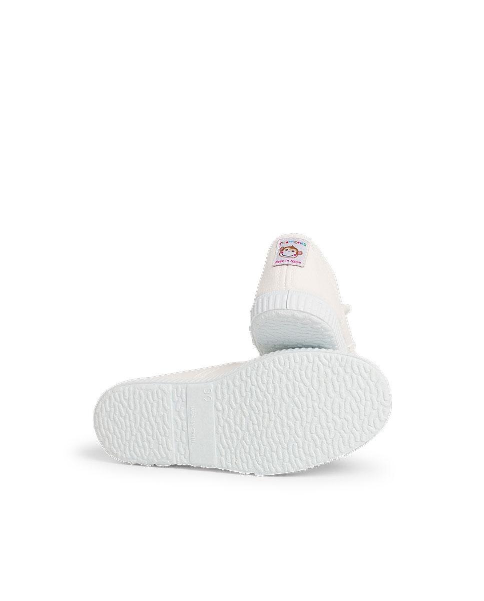 Zapatillas Lona Punta Goma Sin Cordones en rosa - Pisamonas - Blanco Blanco-3