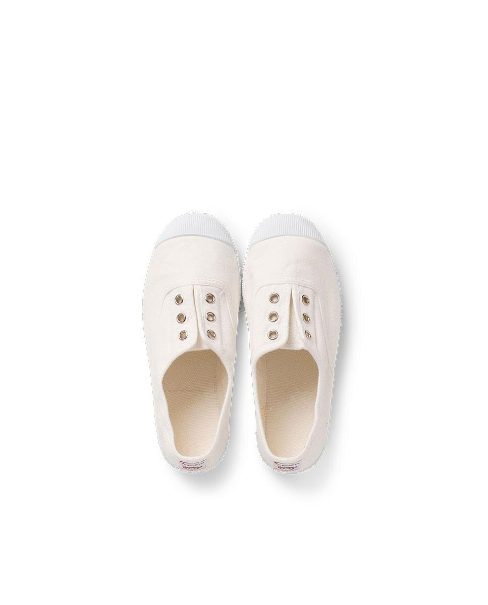 Zapatillas Lona Punta Goma Sin Cordones en rosa - Pisamonas - Blanco Blanco-5