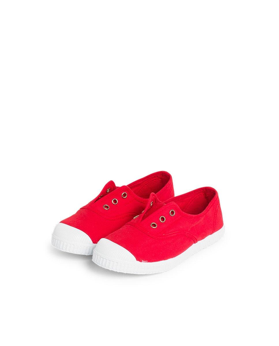 Zapatillas Lona Punta Goma Sin Cordones en arena - Pisamonas - Rojo Rojo-4