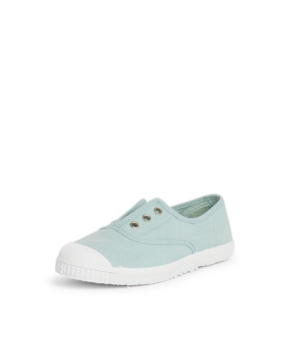 Zapatillas Lona Punta Goma Sin Cordones en rosa - Pisamonas - Azul claro Azul claro-2