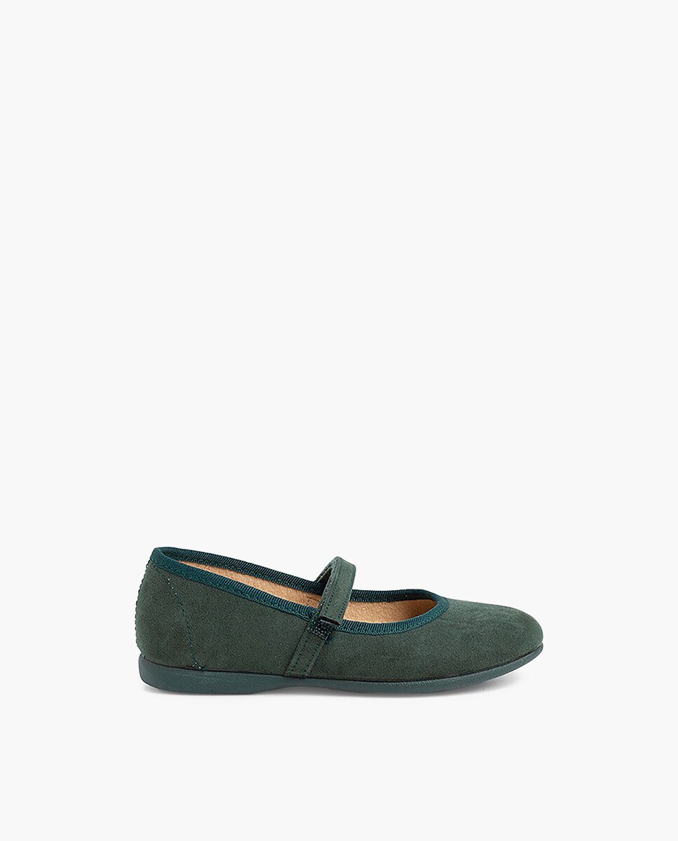 Merceditas de bebé niña en serratex con cierre adherente - Pisamonas - Verde oscuro Verde oscuro-1