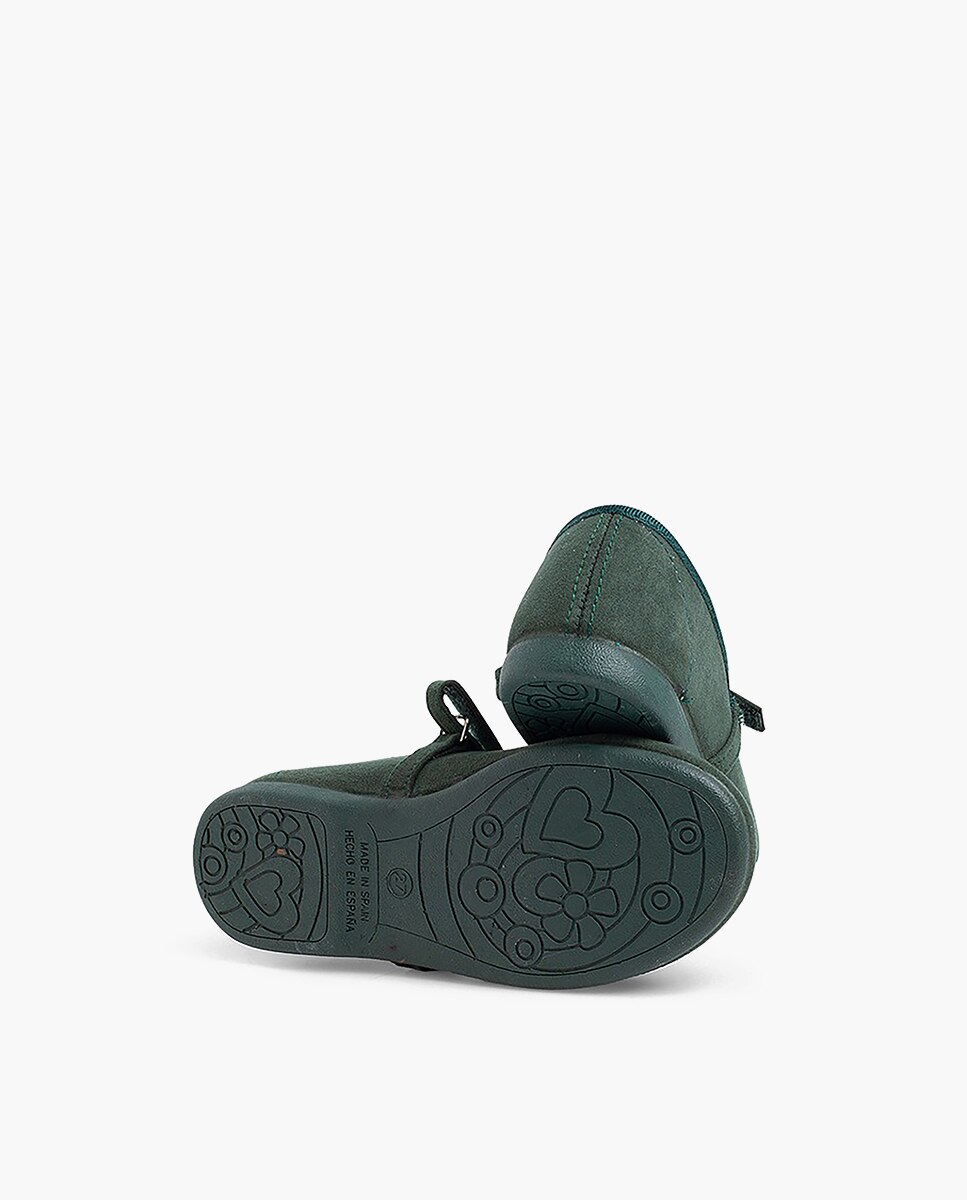 Merceditas de bebé niña en serratex con cierre adherente - Pisamonas - Verde oscuro Verde oscuro-2