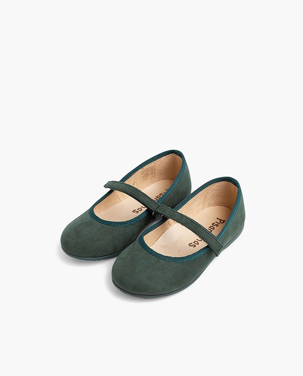 Merceditas de bebé niña en serratex con cierre adherente - Pisamonas - Verde oscuro Verde oscuro-3