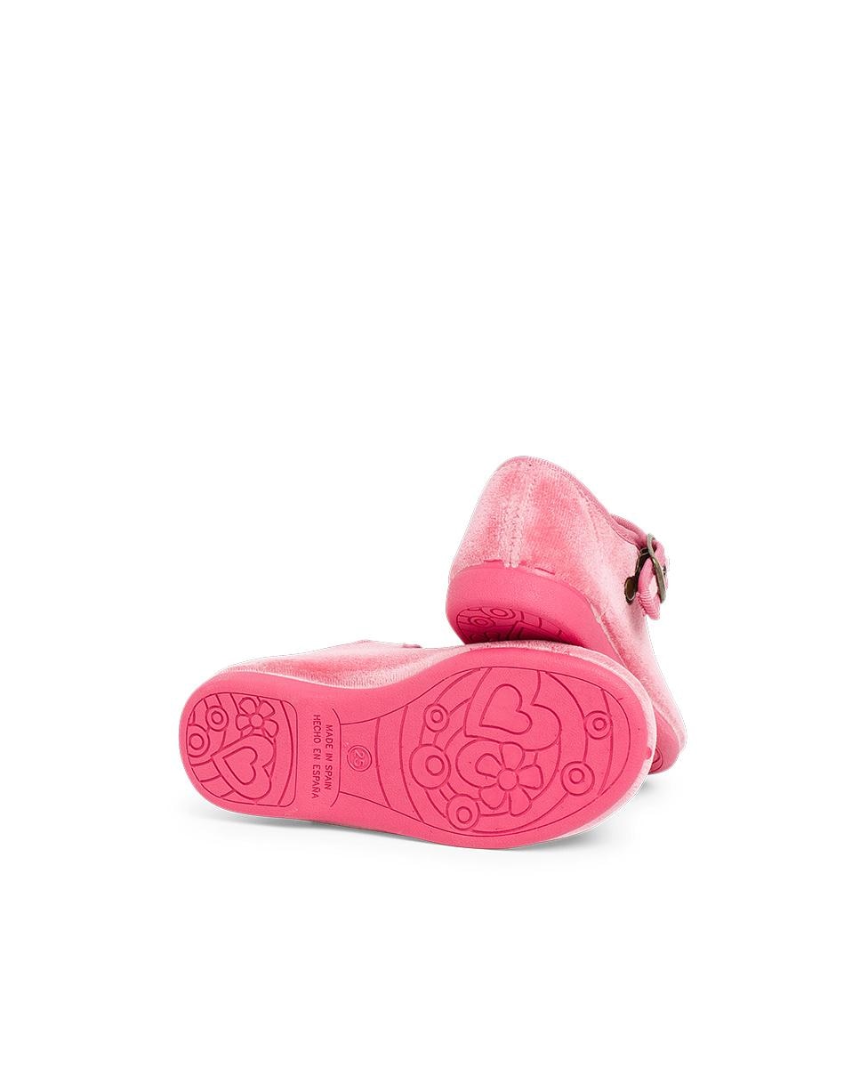 Merceditas de bebé niña en terciopelo con cierre de hebilla - Pisamonas - Rosa chicle Rosa chicle-2